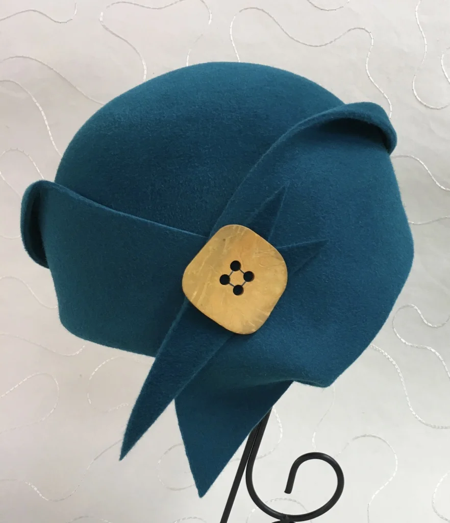 Fur felt blocked cloche.
