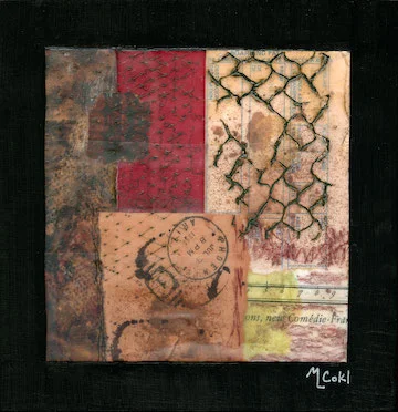 An Equality of Station (6x6 mixed media on 8x8 cradle board)