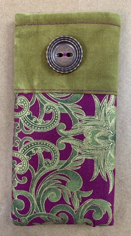 Burgundy and Green Glasses Case