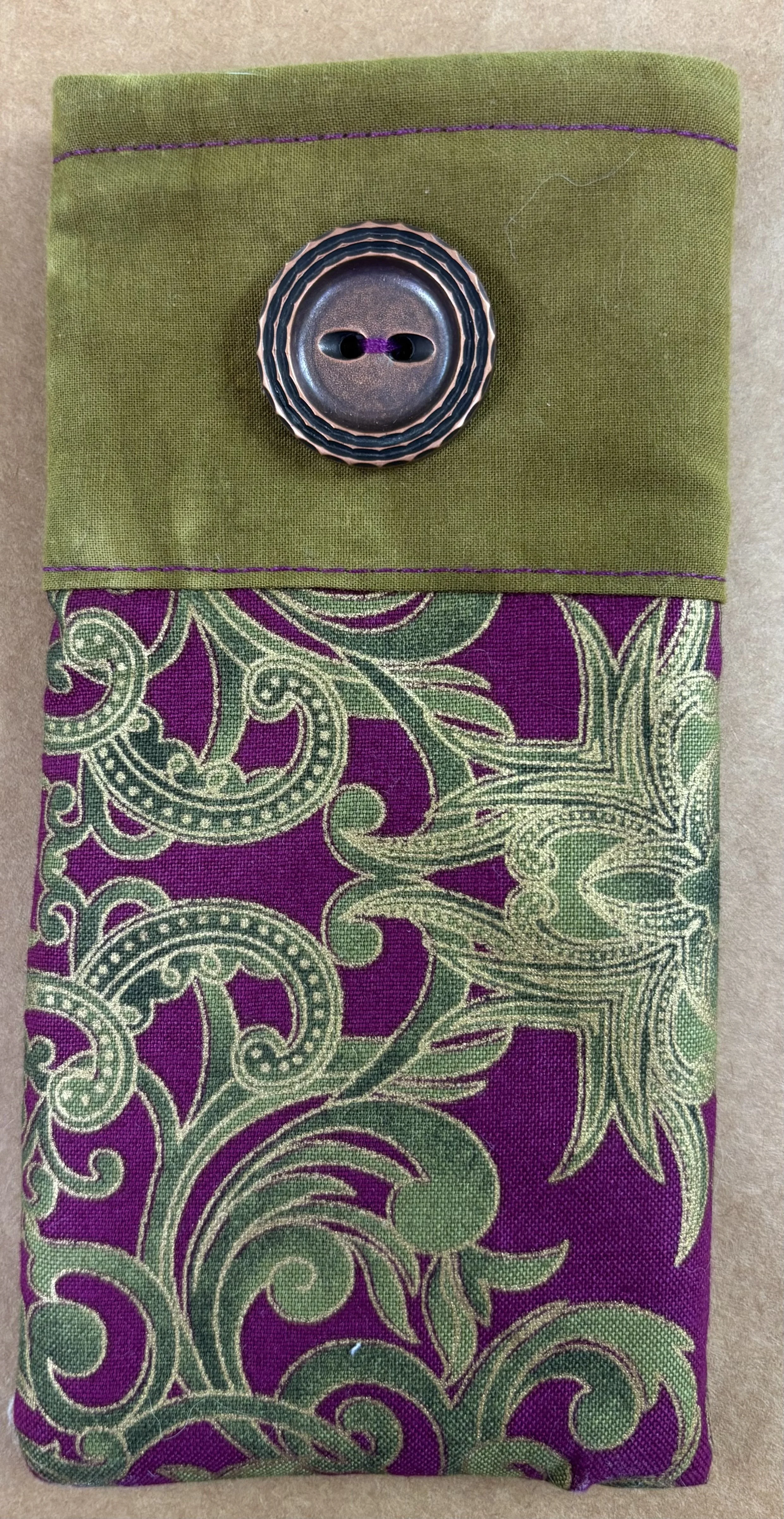Burgundy and Green Glasses Case