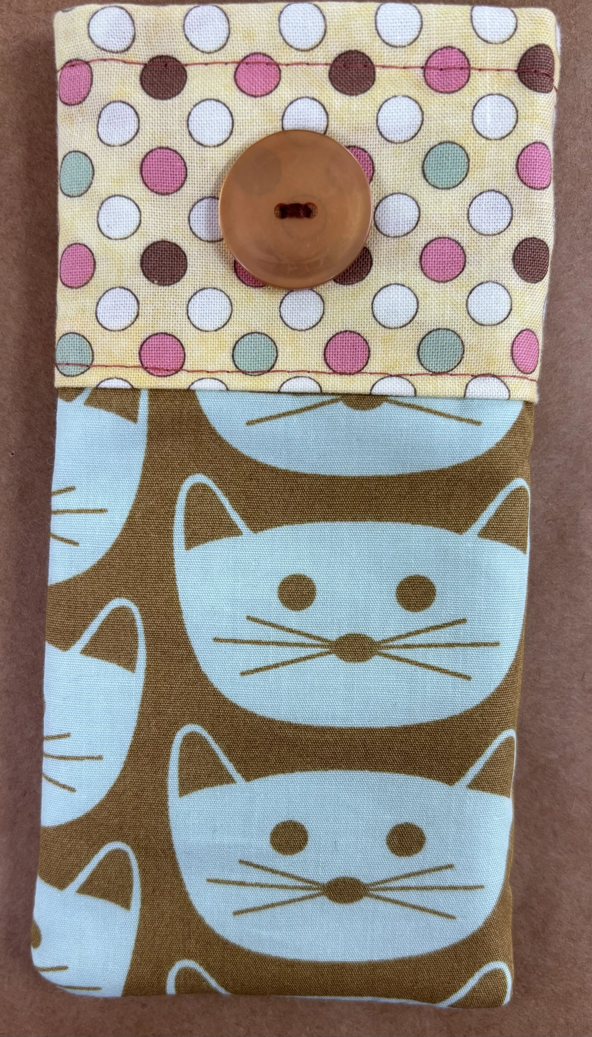 Turquoise Cats with Dots Glasses Case