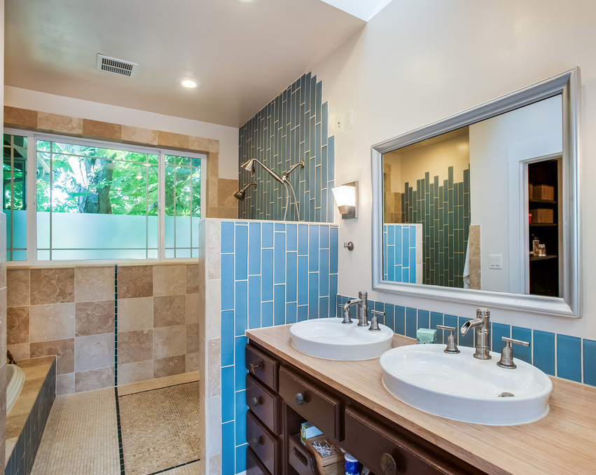 New Master Bathroom faces the backyard