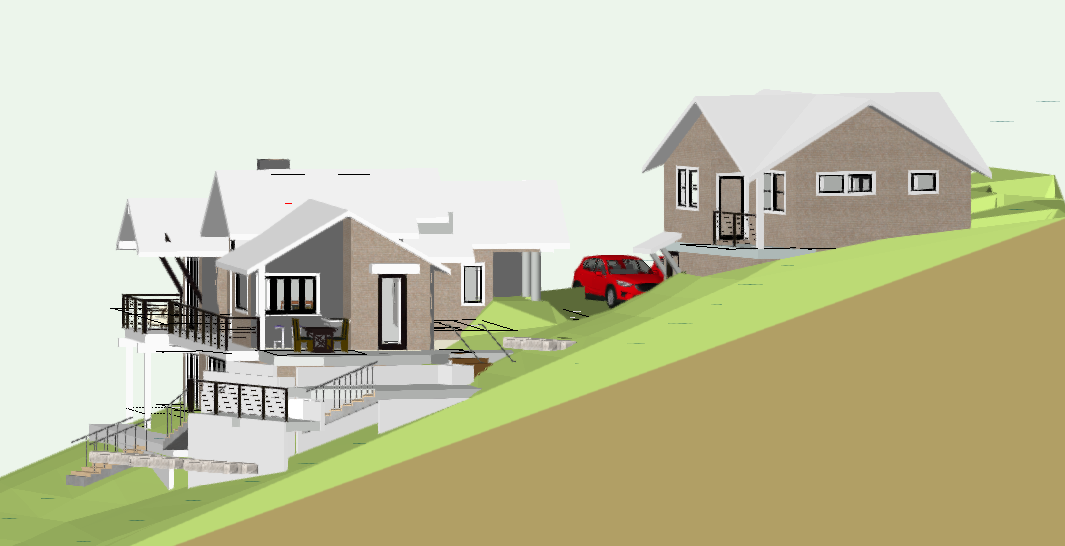 The Guest house above houses a 2 car garage below