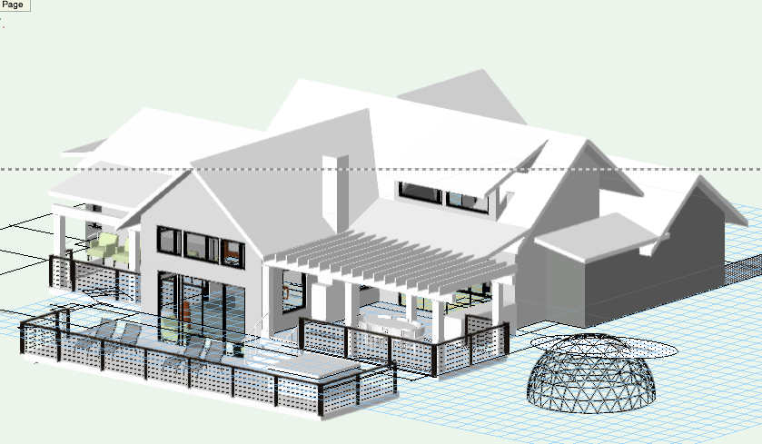 This design is for a sloping lot facing the water, so the decks step down with a sunken Living Room.