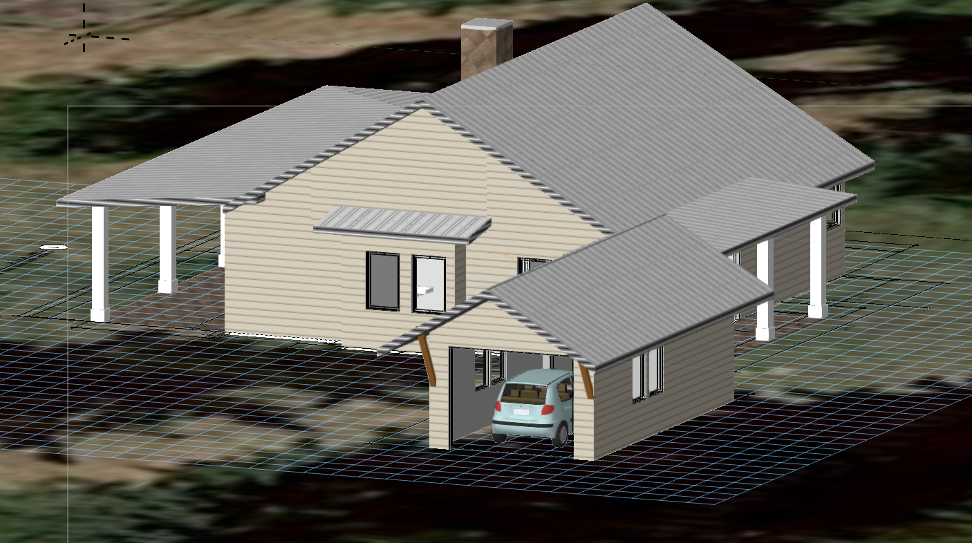 The one car garage has a nice over-hang to keep the garage door from getting water splashed and it connected to the back door by a covered breezeway.