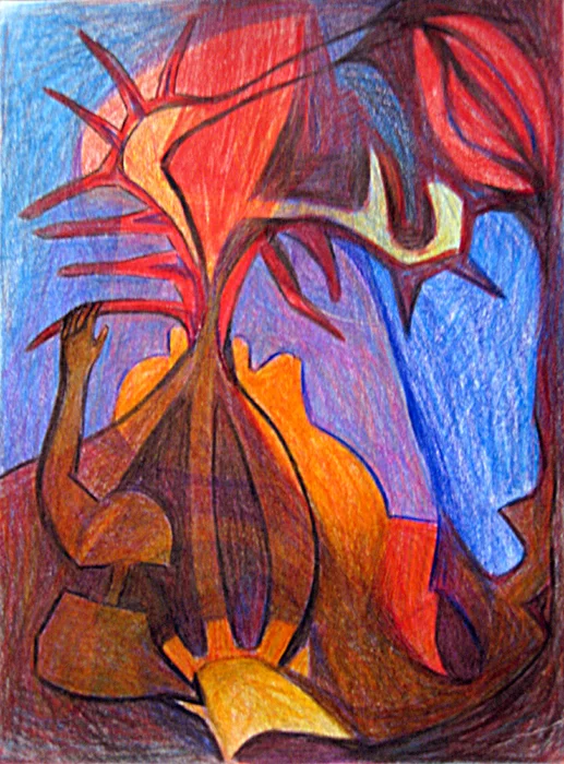 Untitled, from the series "Visual Diary" (ongoing). Color pencil on paper, 11 x 8 in., 2006-2007.