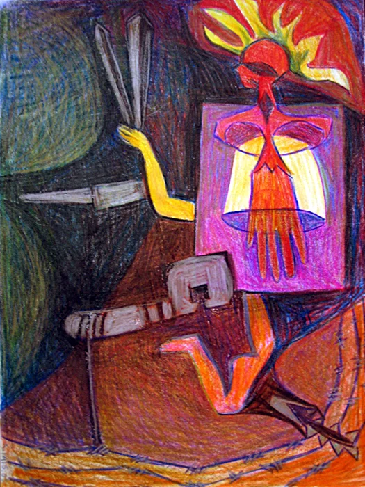 Untitled, from the series "Visual Diary" (ongoing). Color pencil on paper, 11 x 8 in., 2006-2007.