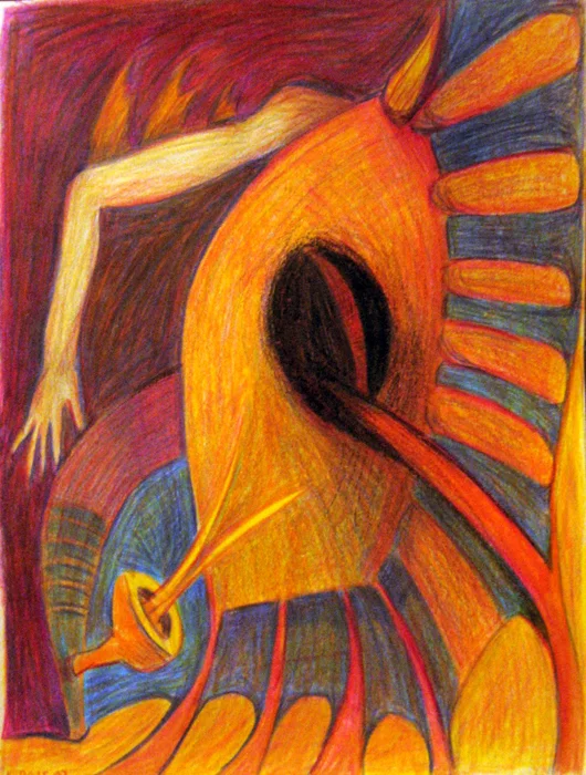 Untitled, from the series "Visual Diary" (ongoing). Color pencil on paper, 11 x 8 in., 2006-2007.