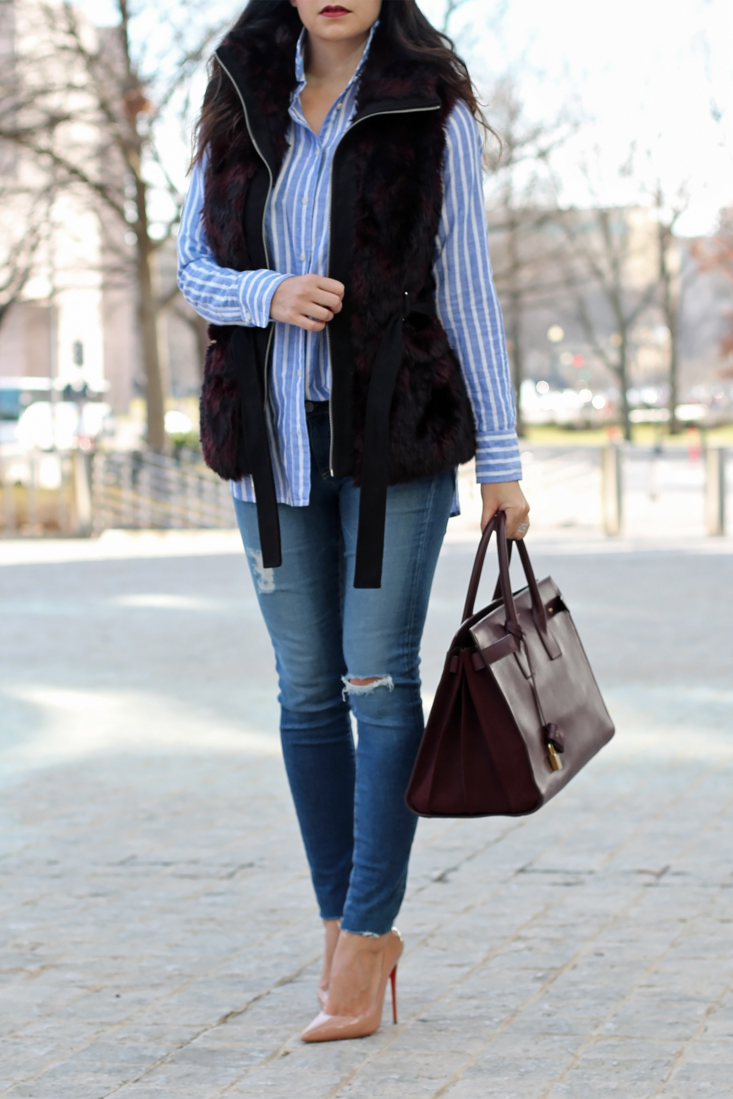 Faux Fur Vest Outfit