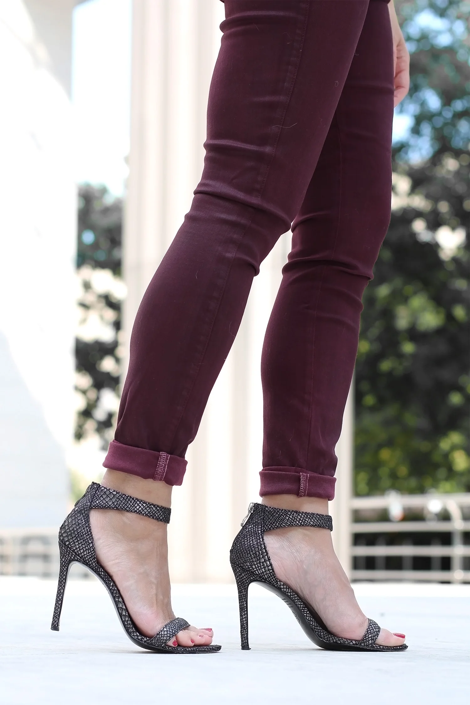 Nicholas Metallic Ankle Strap Sandals