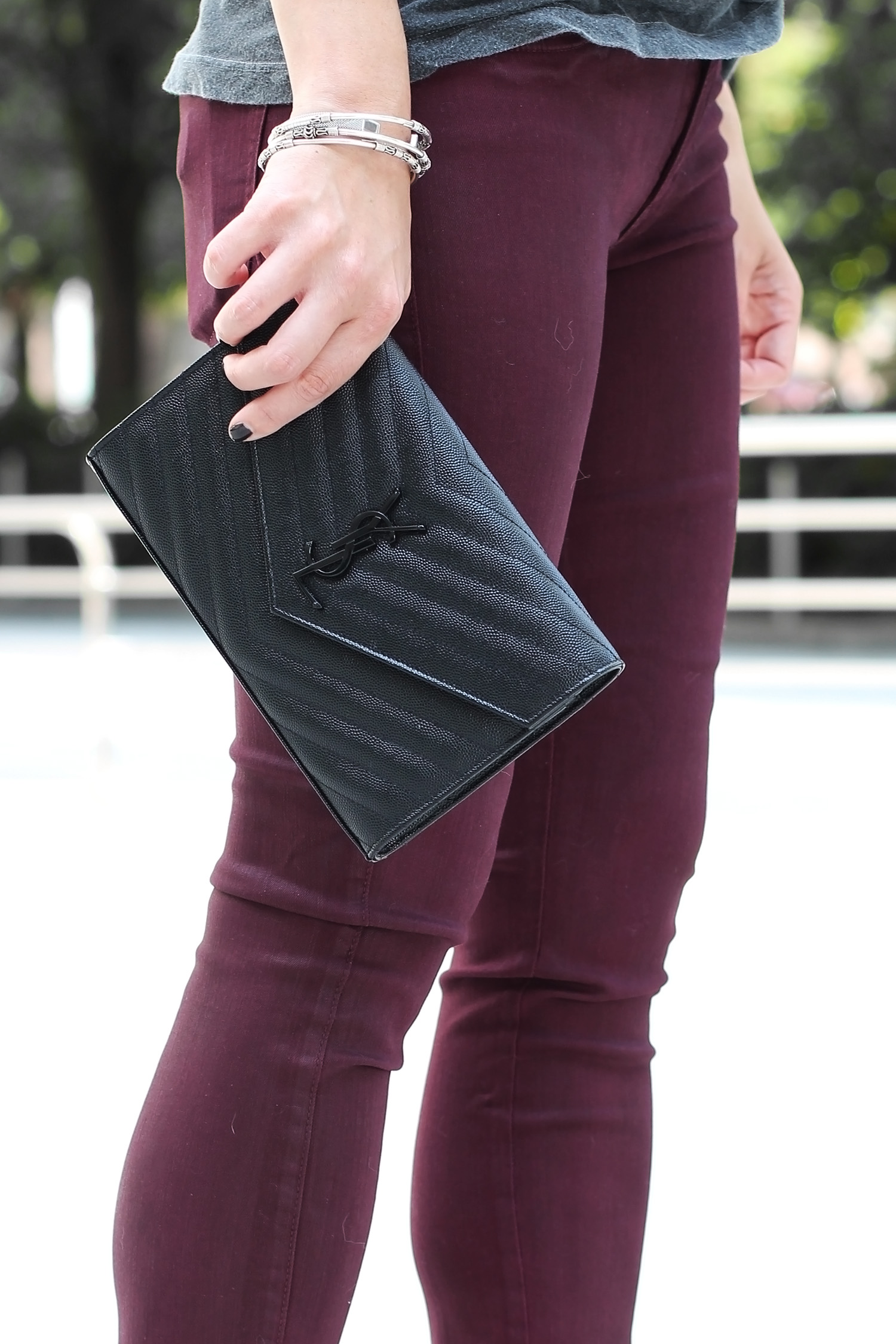 YSL, Saint Laurent Black Monogram Clutch