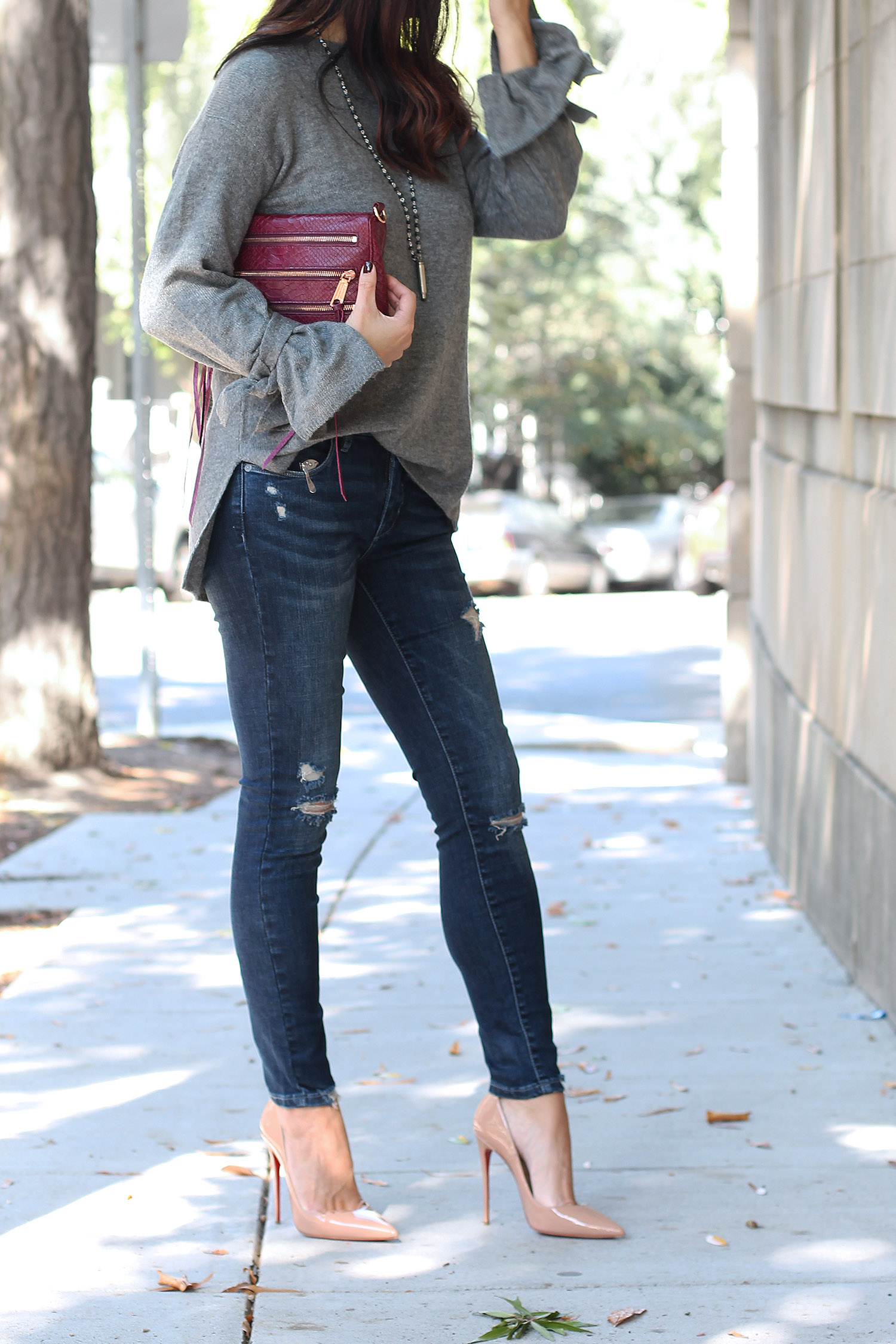 Distressed Jeans Outfit, Louboutin So Kate Pumps