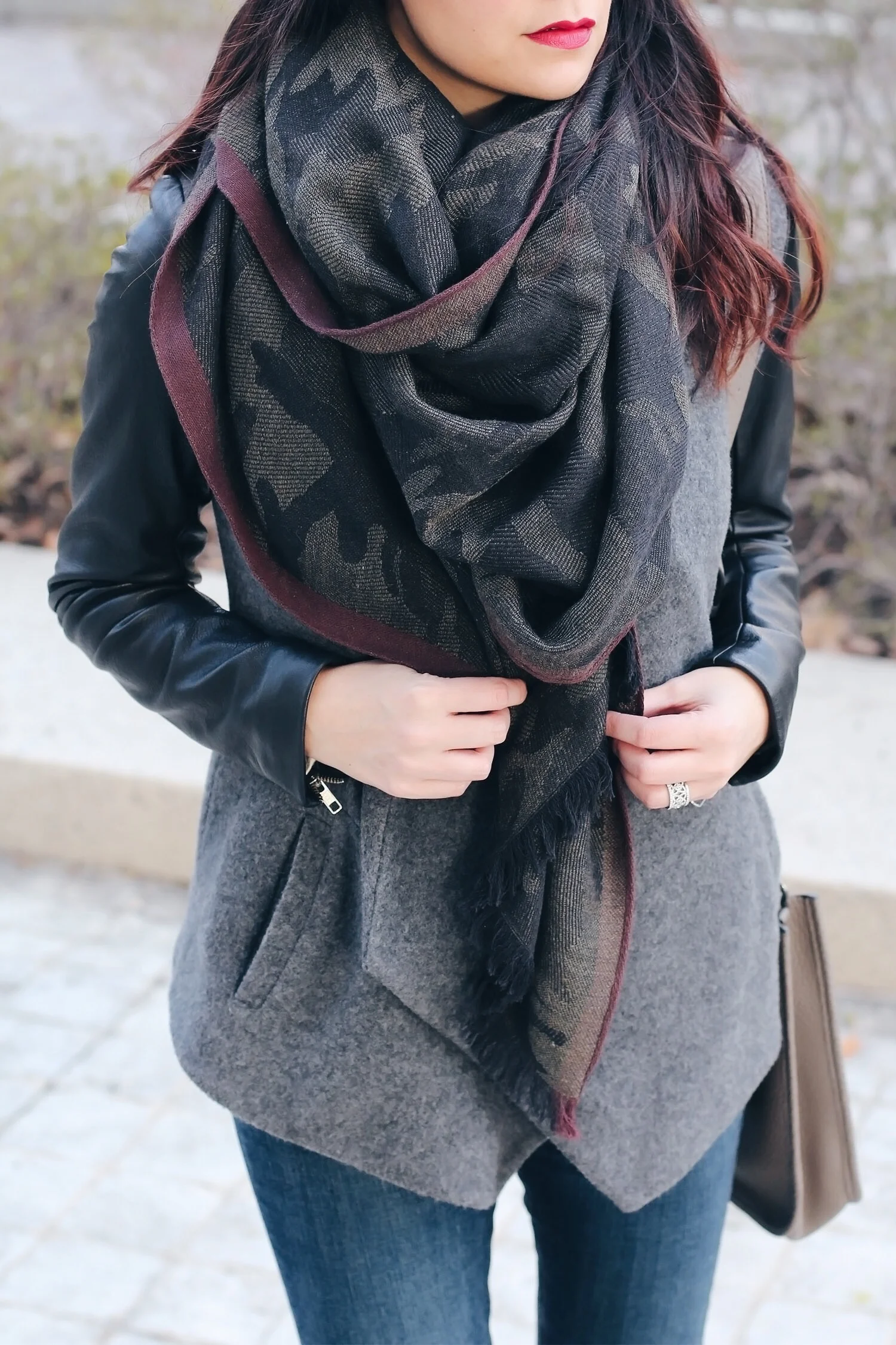 I seriously stalked this leather sleeved Theory wrap jacket for a little over a year when I finally found it. I was cleaning up my watch list and checking links when low and behold this beauty was on sale.