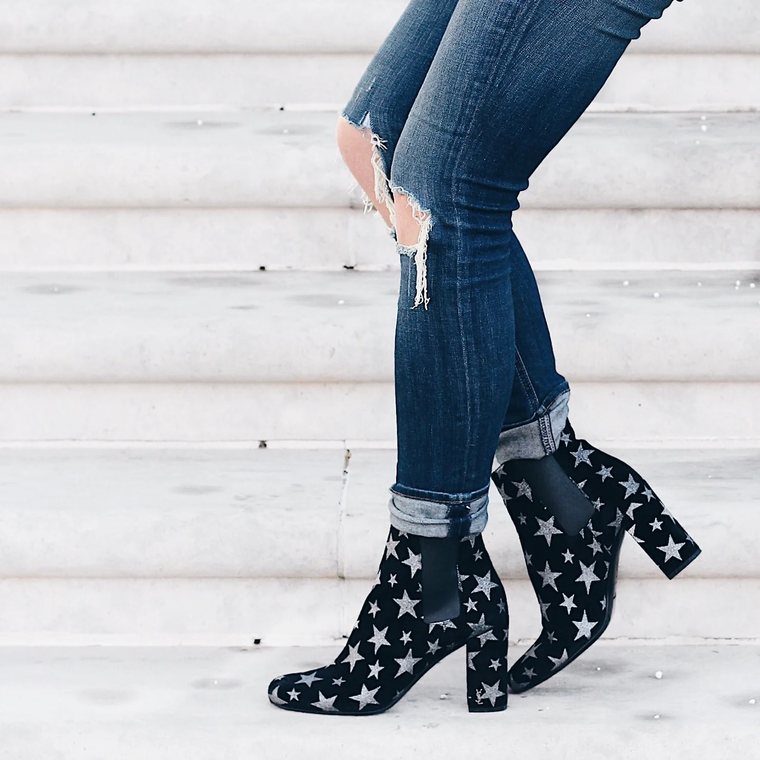 I bought these YSL boots during last Spring sale season. Yup, a year ago and I didn't wear them until last Fall. Totally worth the wait. Scored them at 65% off.