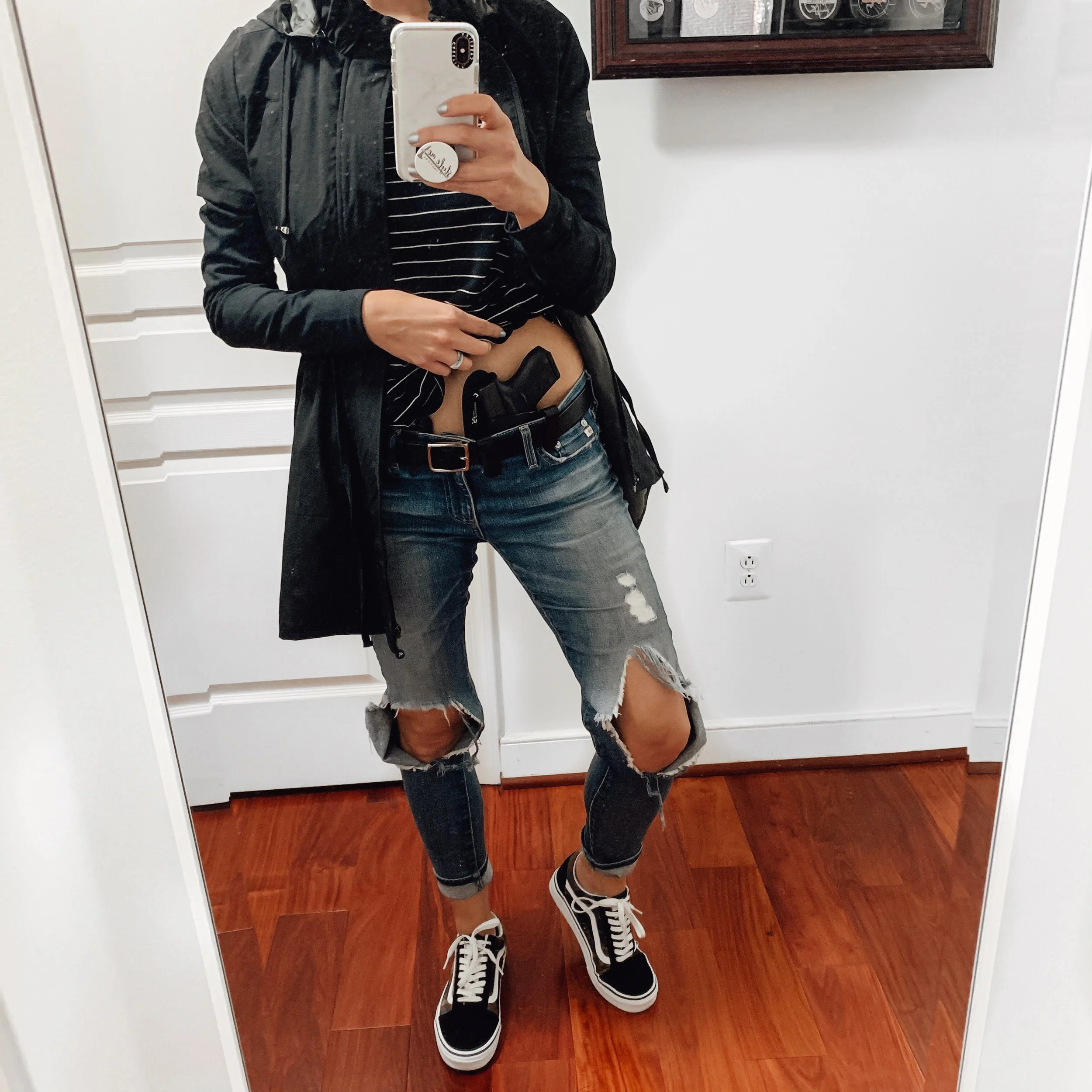 Jacket: Alexo Athletica * | Shirt: Nordstrom | Jeans: AG Jeans | Shoes: Vans ( * use code AlexoSMT for 10% off at www.alexoathletica.com )