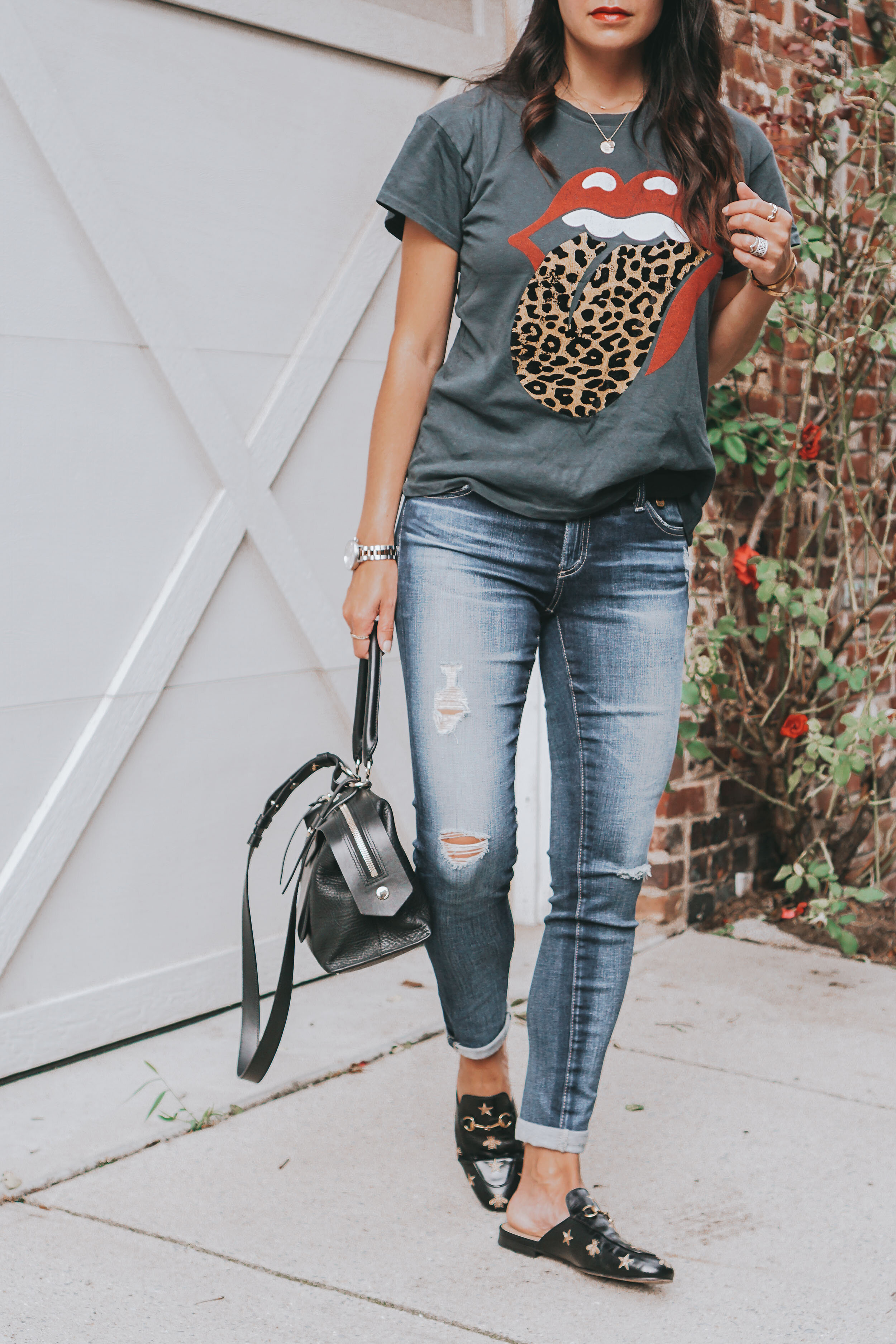 Cute Band Tee Outfit, How to Style Gucci Slides Mules