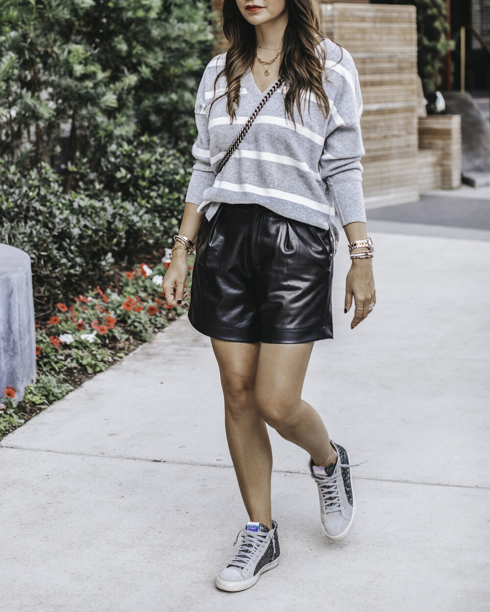 Faux Leather Shorts; How to Carry in the Fall