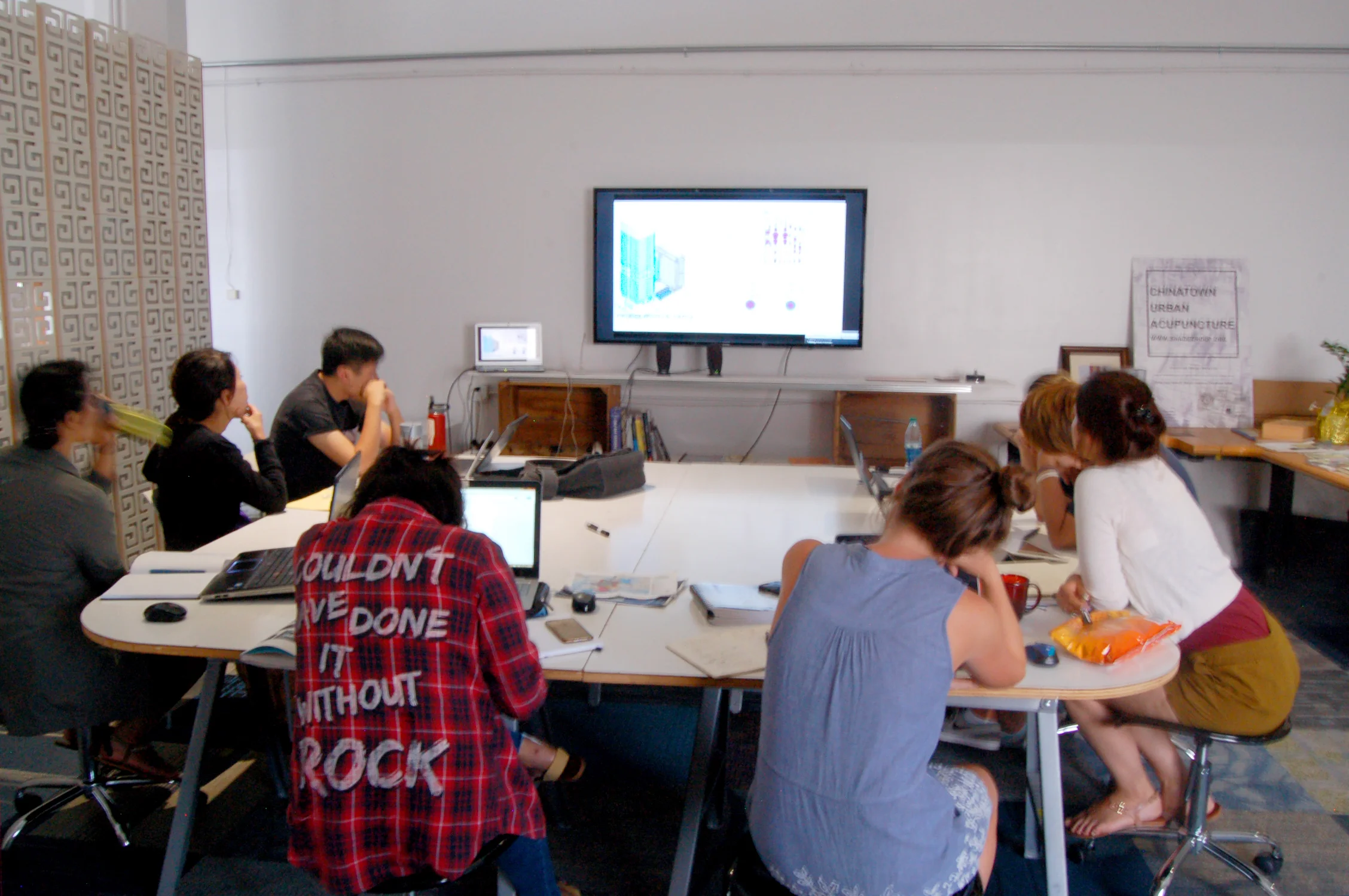 SHADE interns listening to Aaron Vorwerk discuss the Autodesk InfraWorks 360 program