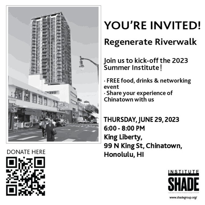Join us for an exciting community event!
.
Time: 6:00 - 8:00 PM, THURSDAY, JUNE 29, 2023 
Location: 99 N King St, Chinatown, Honolulu, HI

&middot; Engage in free food, drinks, and networking opportunities
&middot; A guest lecture on urban developmen
