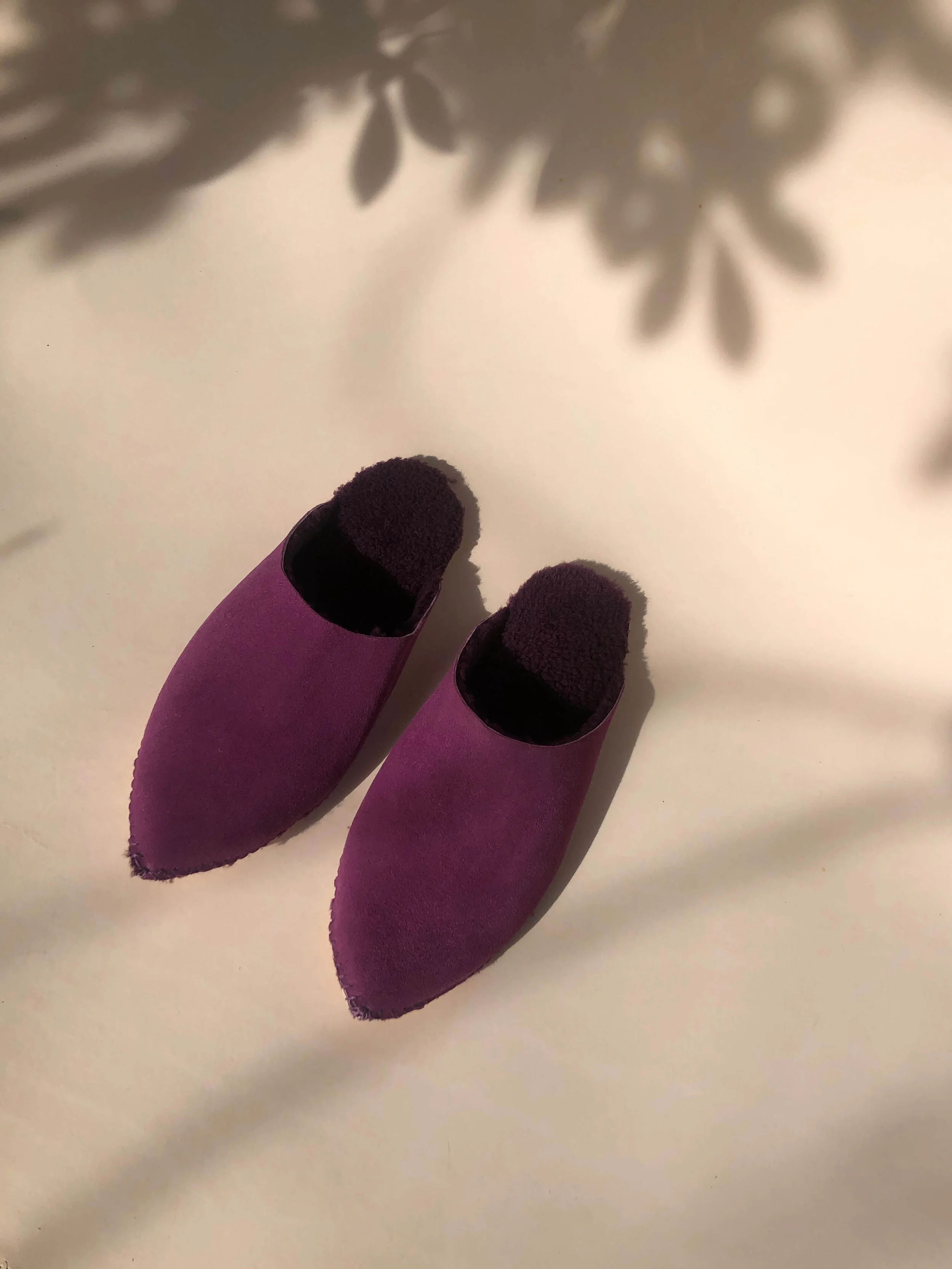 Cabin Slippers - Aubergine Shearling