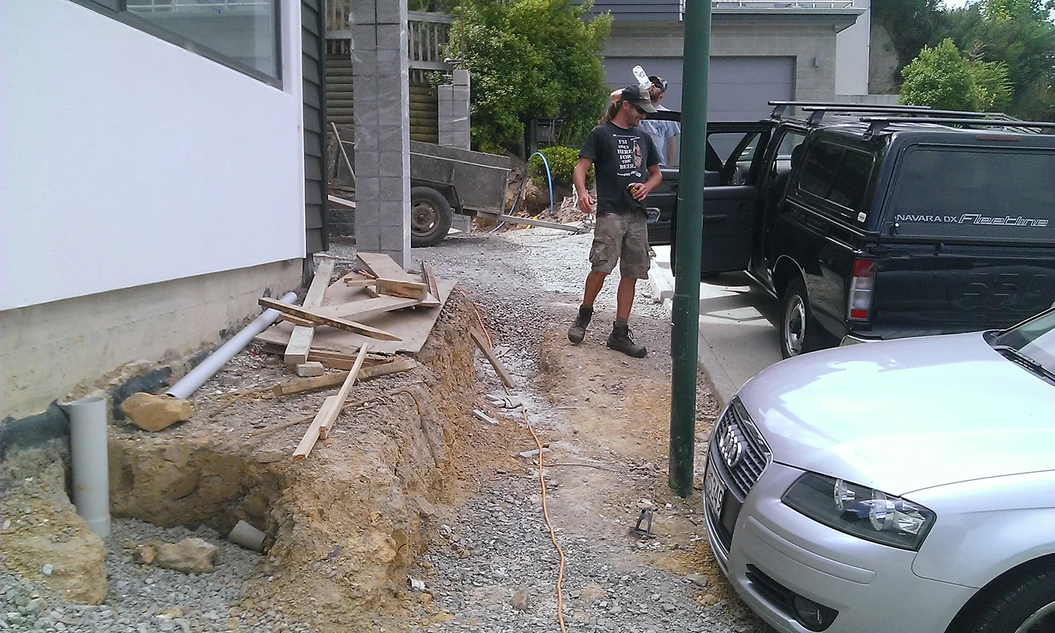  8.1 Before the paving and planters 