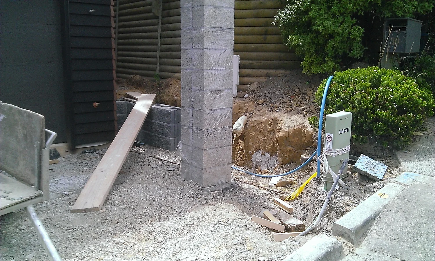  8.3 Before the paving and planters 