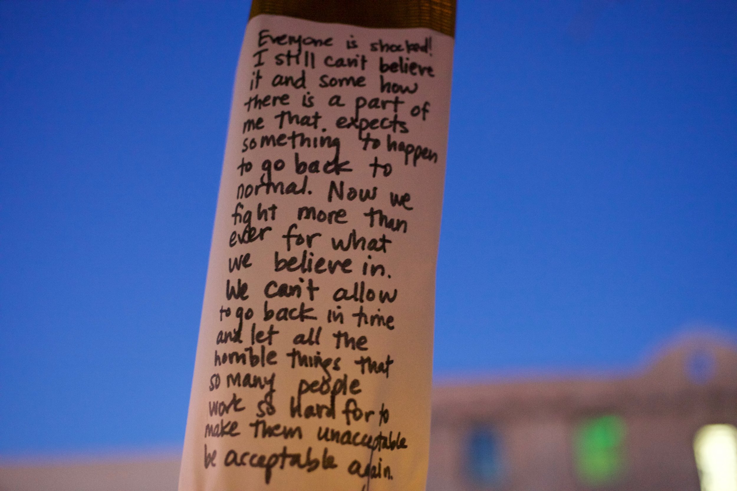 Lanterns for Peace at the town plaza in Taos, NM