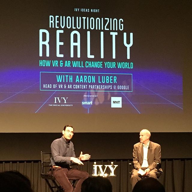 An amazing night listening to Aaron Luber, Head of VR &amp; AR Content Partnerships @google discuss advancements in virtual, augmented and mixed reality technology - moderated by @edbaig, Personal Tech columnist @usatoday
.
Shared exciting positive a