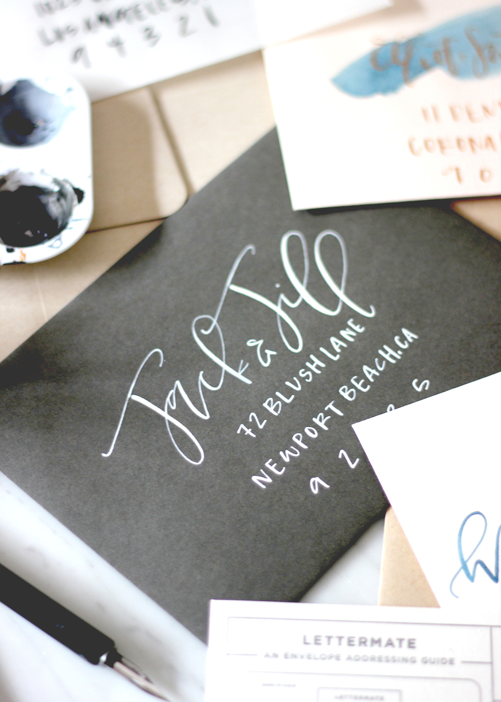 Calligraphy Envelope Addressing Modern Calligraphy and Capitals Font