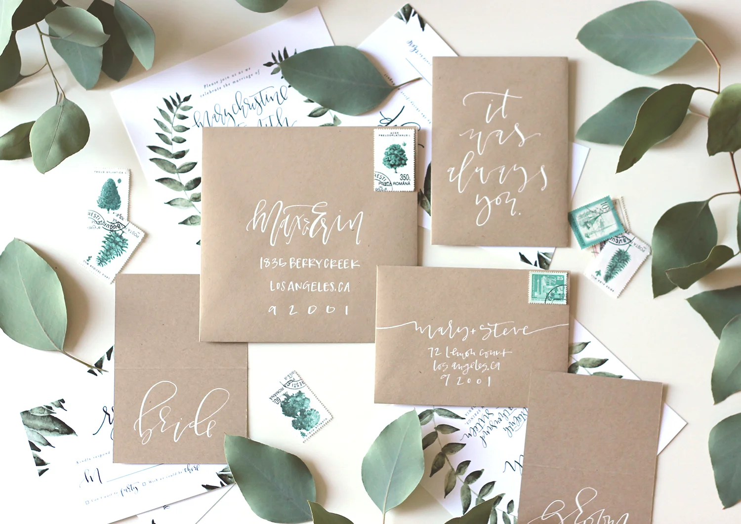 Kraft Wedding Suite | Calligraphy
