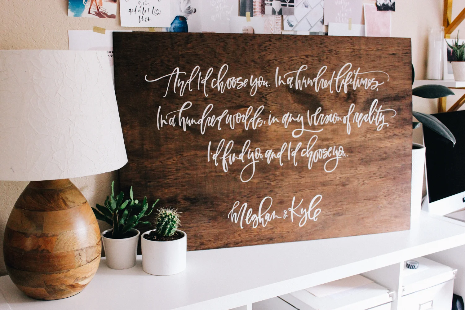 Wood Wedding Signage | Calligraphy