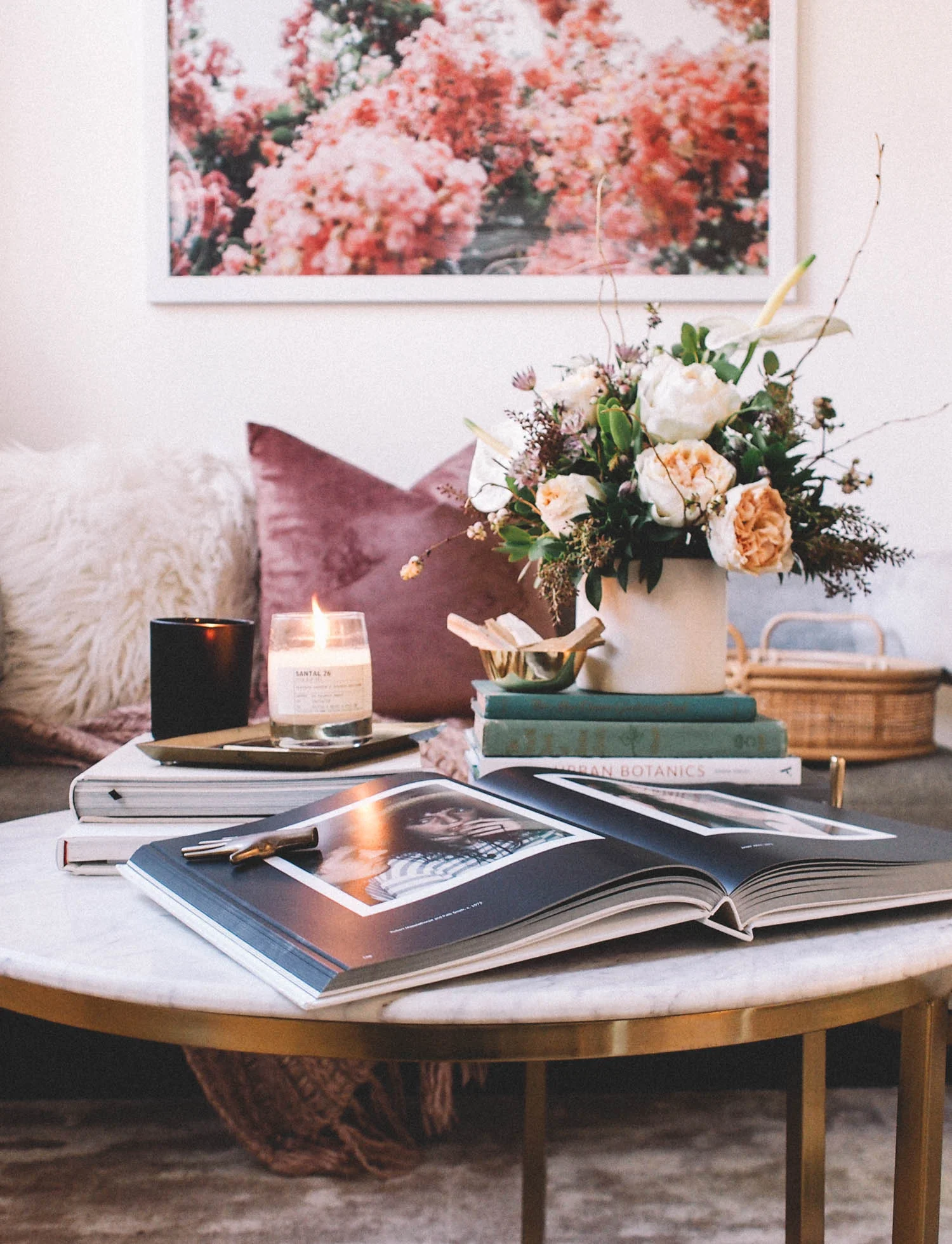 coffee table books stack