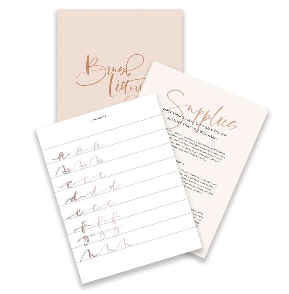 Brush Lettering Downloadable Practice Sheets | A Fabulous Fete