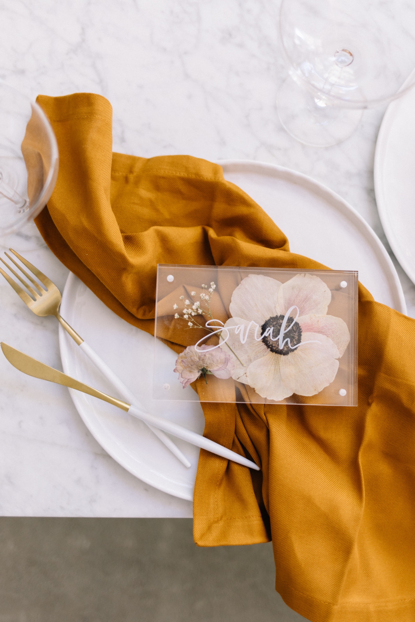 Pressed flower place card