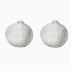 Set of 2 Free-Form Glazed Ceramic Pomegranate Bud Vase