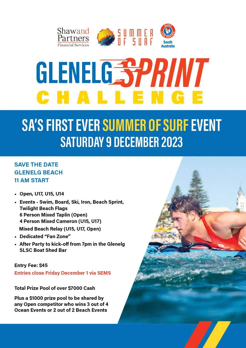 Glenelg Sprint Challenge - Summer of Surf — Surf Life Saving SA
