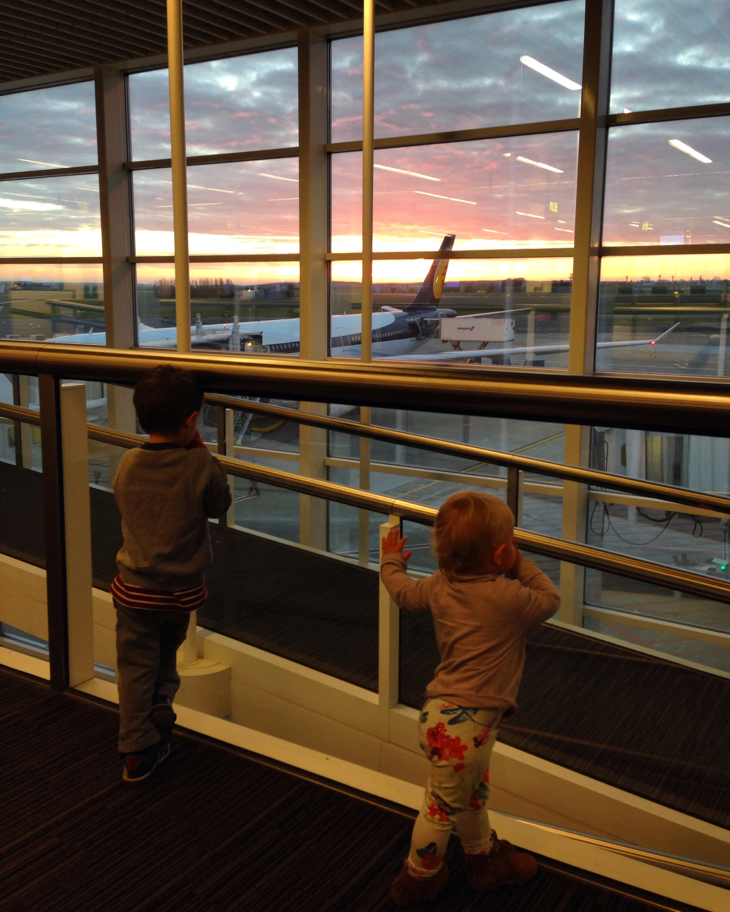 A beautiful sunrise at Brussels Airport