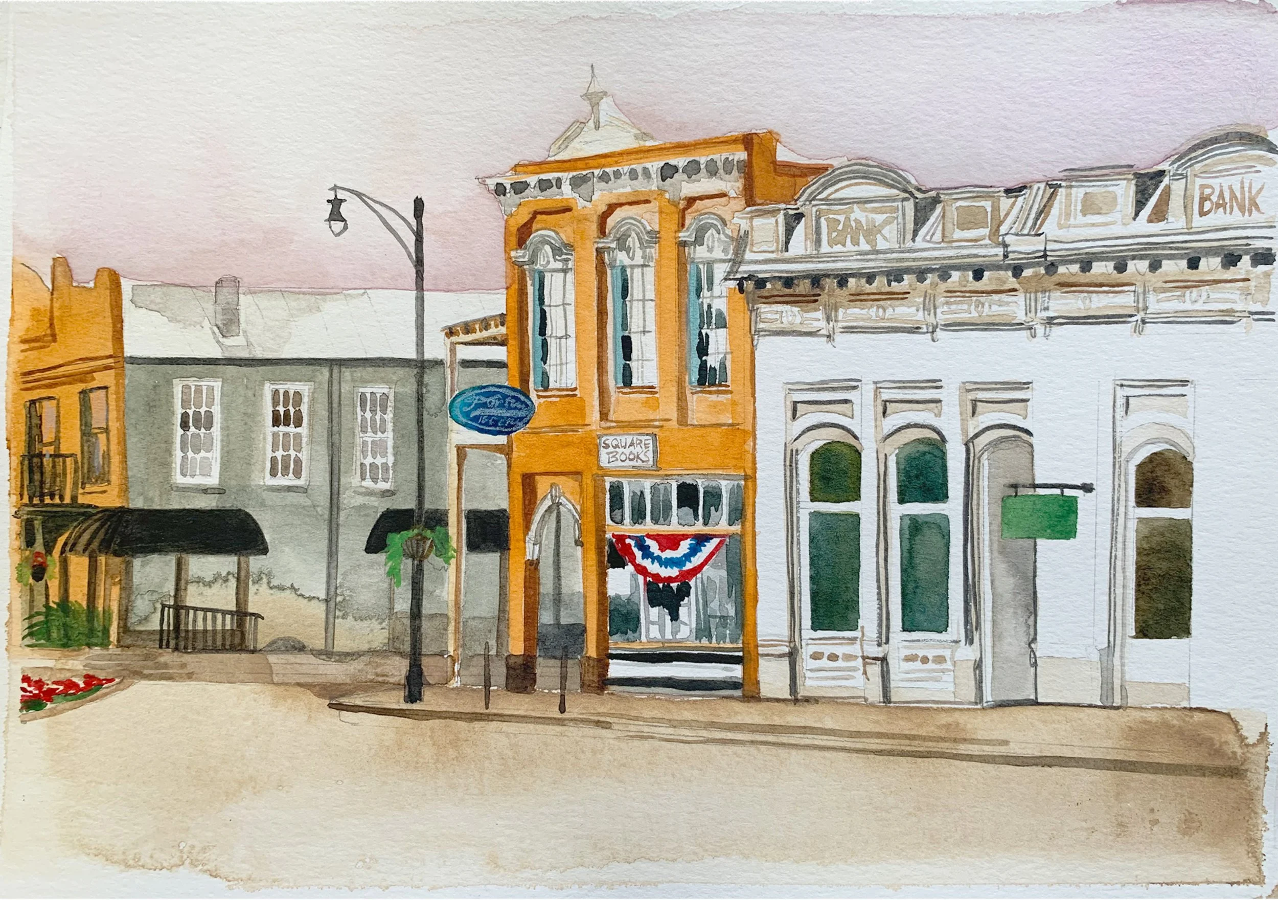   The Square at Sunrise , Oxford, MS, 2021 