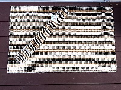 Multi Stripe Cotton Woven Rug 36 by 24