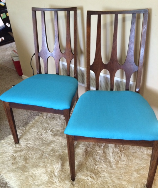 The first 2 chairs are finished! They cleaned up very nicely! Some more work to do on the last 2 but hopefully will have them done this week.