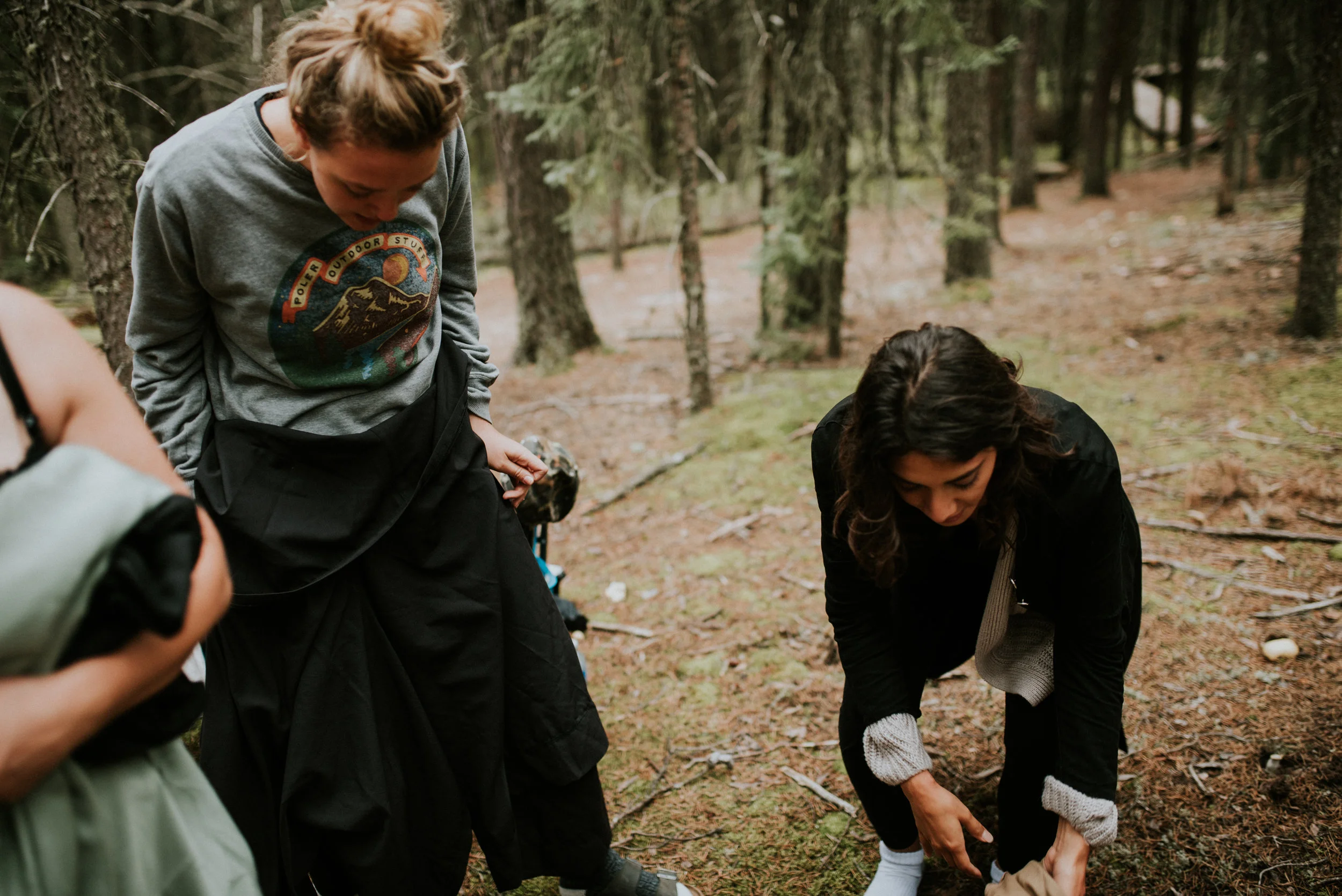Behind The Scenes photo: Carolyn Jane models: L - Alauna M - Molly Schikosky Photo R - Melanie Morales