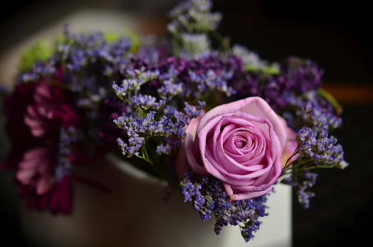 rose and lavender bouquet