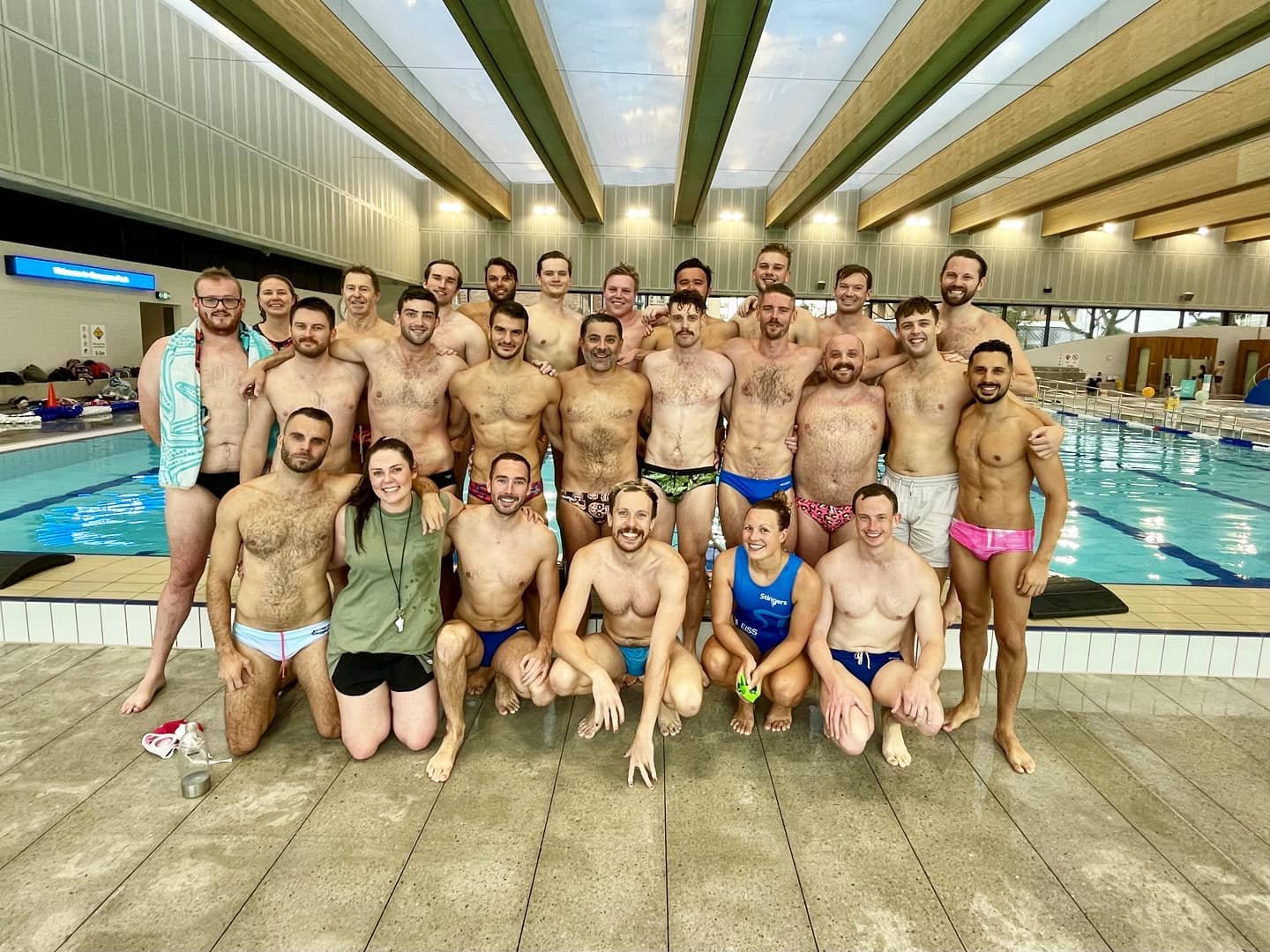 Sydney Stingers group photo after a training session at Gunyama Aquatic Centre