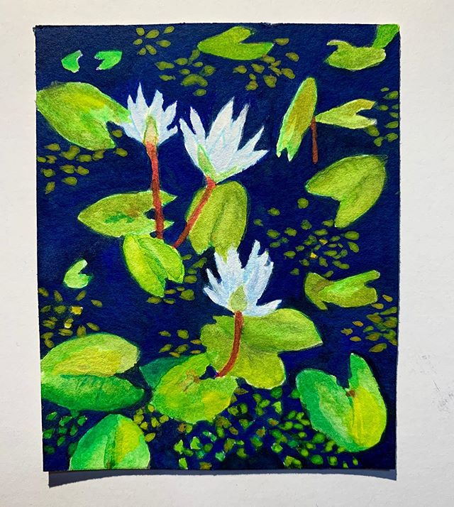 My first attempt at gouache painting. It&rsquo;s a little mini painting (3.5 inches by 3 inches) but I&rsquo;m happy with it. I tried out the Caran d&rsquo;Ache gouache pan/dried cake set, since it feels like a stepping stone from watercolor, but I&r