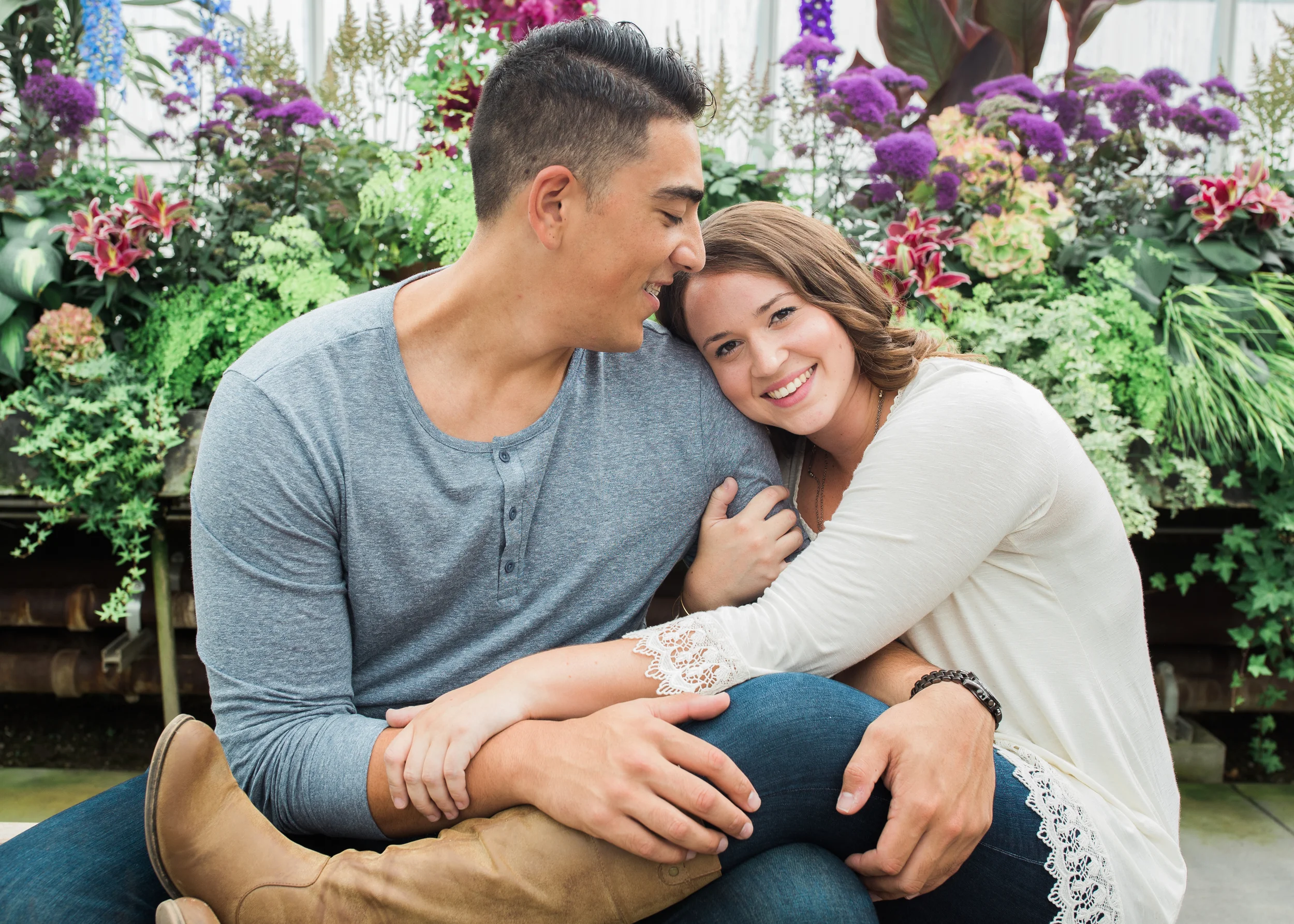 Another room in the greenhouse showcased vibrant colors, which looked beautiful as the backdrop for this photo. 