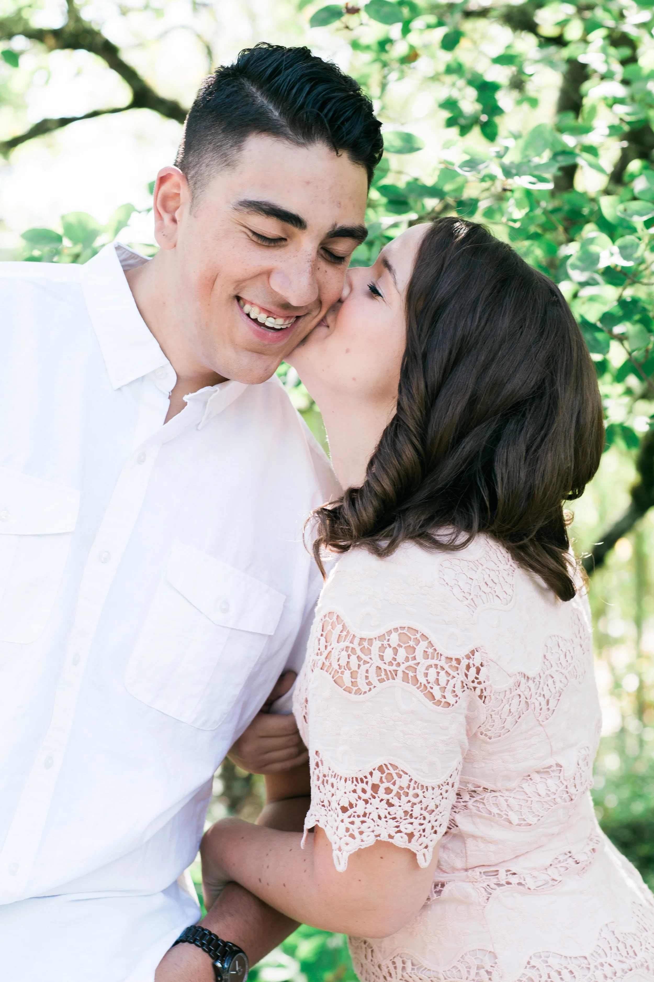 Cute kisses. The day we scheduled the shoot couldn't have been any better in terms of weather and sun exposure. 