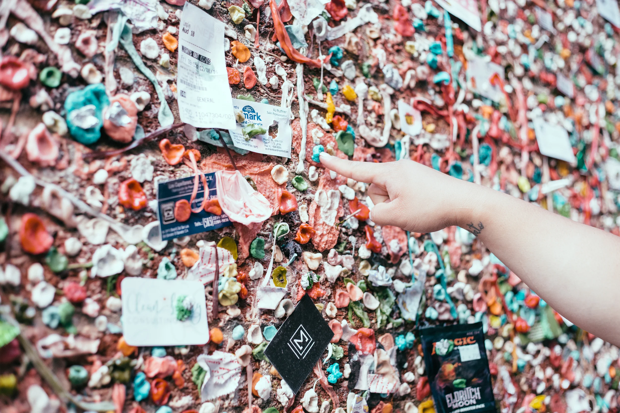 Classic Gum Wall action because who visits Seattle and skips this infamous alleyway?
