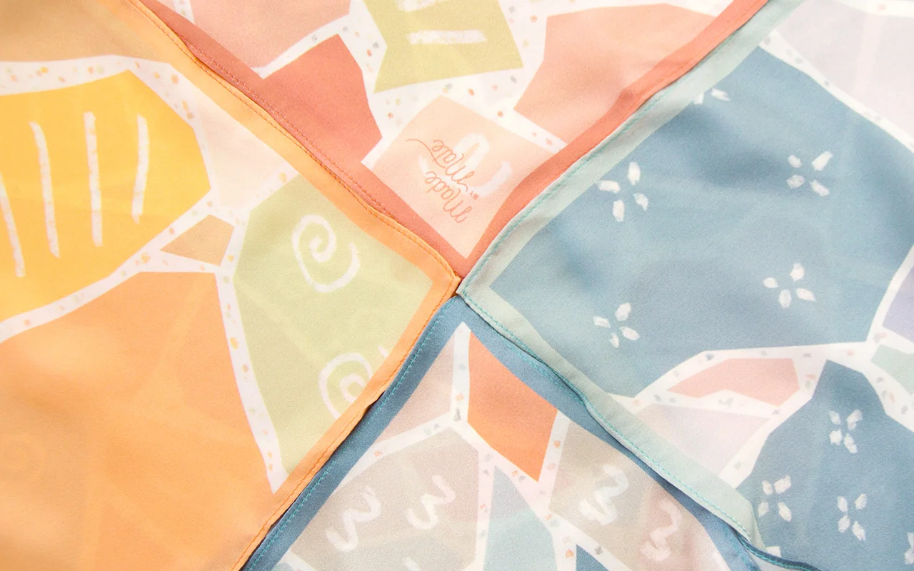Our first series; Terrazzo Silk Scarf