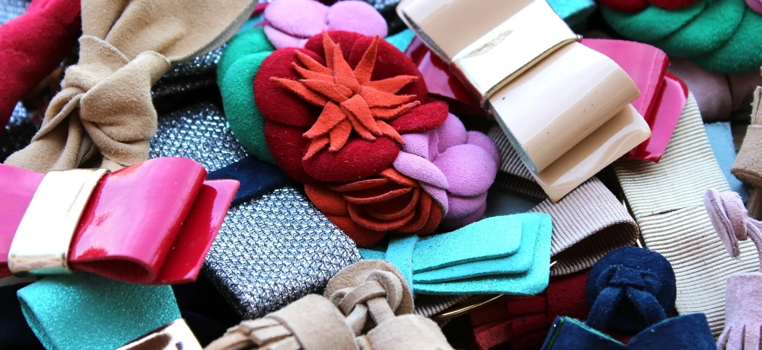 ORNAMENTS AND LEATHER FLOWERS