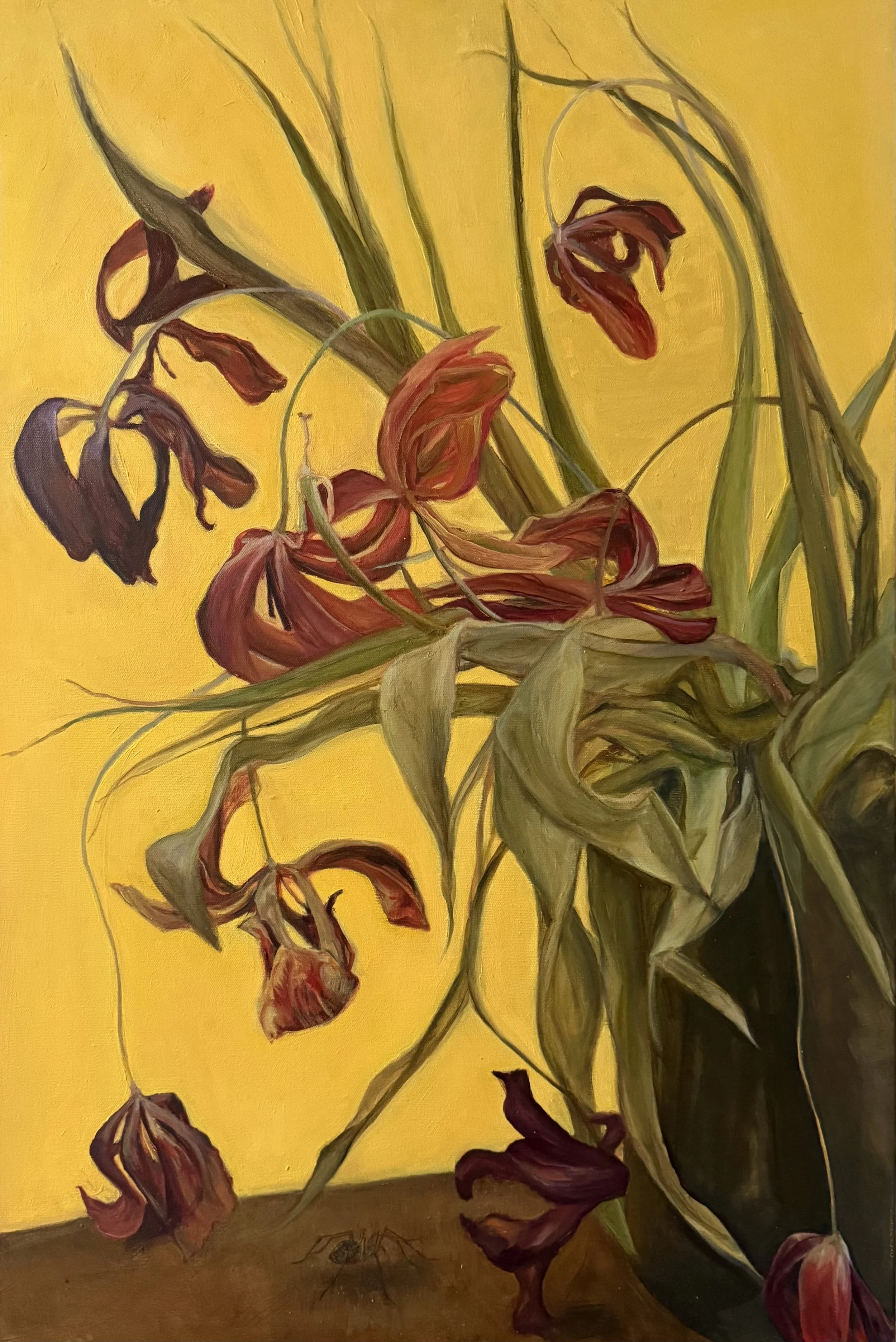 %22Pam and spider%2260x90cm:oiloncanvas.jpeg